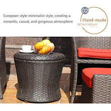 Set di Mobili da Giardino per Esterni, Set di Combinazioni di Tavolini da Salotto con Poggiapiedi per Sedie in Vimini 5 Pezzi Mobili per Conversazioni da Giardino per Tutte Le Stagioni