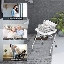 Sgabello da doccia pieghevole in 3 posizioni, altezza regolabile, con maniglie incorporate, per anziani handicap disabili, panca da bagno antiscivolo Maximum15