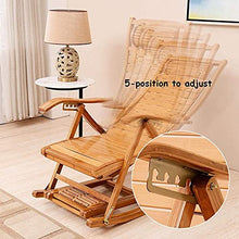 Sedia Lounge Sedia Regolabile Chaise Reclinabile Bamboo Sedia a Dondolo Pieghevole Pieghevole Sedia a Sdraio Portatile per Giardino Prato a Sdraio Backyard