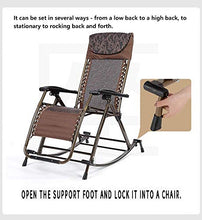 Lettini prendisole,sedia a dondolo pieghevole a dondolo per adulti da patio con imbottitura in bambù,poltrona reclinabile resistente per patio esterno,terrazza da giardino,sedia a gravità zero,support