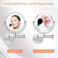 HGXC Specchi da Barba a Parete ingrandenti con luci dimmerabili, Specchio da Bagno con luci e ingrandimento, Spina UK