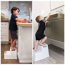 HomDSim - Sgabello per bambini per il bagno, per imparare a usare il WC, antiscivolo, con impugnatura morbida, per la sicurezza in bagno, sgabello per il bagno e la cucina, Polipropilene, Grey, 1 confezione