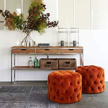 LZZJIAJU Poggiapiedi Rotondo ottomano, Bottone Profondo POUFFO POUFFE POUFFE Ottoman (Colore : Giallo)