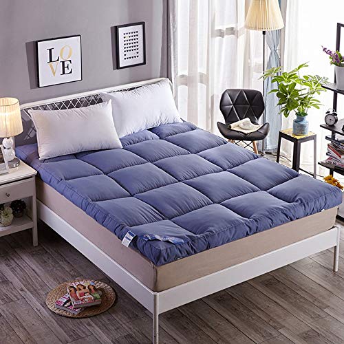 Yamyannie-Home Spessore Caldo Materasso futon Materasso Morbido del Materasso Pad Mat Tatami (Colore : Blu, Dimensione : 180x200cm)