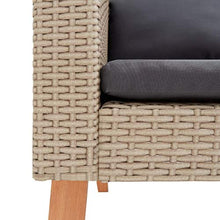 vidaXL Divano da Giardino Singolo con Cuscini Sofà Dormeuse Chaise Longue Poltrona Salotto Esterno Divanetto Canapè Arredo in Polyrattan Beige