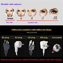 Specchio per il trucco illuminato a LED da parete, specchio da bagno allungabile a doppia faccia in ottone da 8 pollici con ingrandimento, con interruttore e spina,D'oro,10X