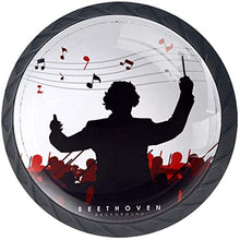 Beethoven Pomelli per Porta Set di 4 Pomelli per Mobili Manopole per Cassetti Cucina Armadio Vetro