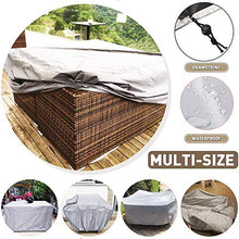 Coperture per Mobili da Giardino,Copertura Tavolo Esterno, 210D Oxford Telo Copritavolo Impermeabile Rettangolare Antivento e Anti-UV per Tavolo e Sedie da Esterni Coperture