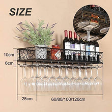 ZRCWW Wall Mount Ferro Wine Rack, Vino Bottle Holder, Vino Scaffale, Titolare del Vino, Metallo Wall Hanging Upside cremagliera di Vetro di Vino di Down, Vino Calici Goblet Magazzinaggio