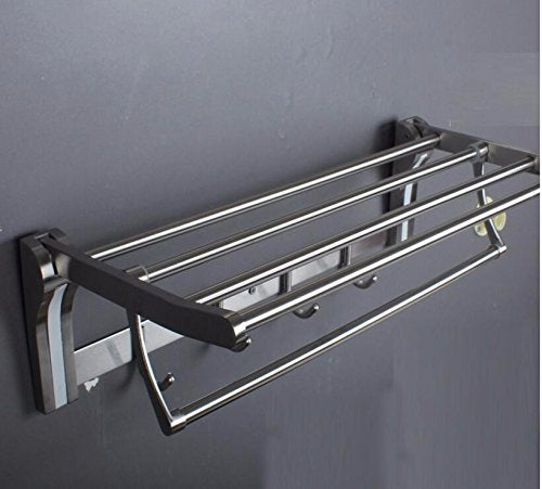 MBYW Portasciugamani Alto carico Portasciugamani Elegante da Bagno Mensola portaoggetti Porta Asciugamani, Acciaio Inossidabile, portaoggetti per Bagno, Montaggio a Parete, mensola, 38 * 20 cm