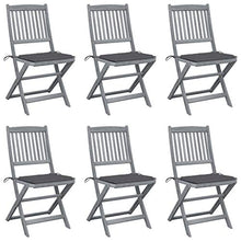 FAMIROSA Sedie da Giardino Pieghevoli 6pz con Cuscini in Massello Acacia-5434