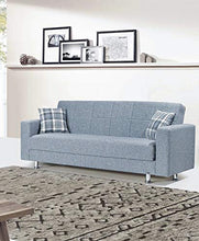 Adel Divano Letto RECLINABILE in Tessuto E Contenitore Grigio O Beige L210X D:85 X H85 con MATERESSO di 22 CM E Molle