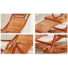 Iyom Sedia Zero Gravity, Chaise Longue, Sedia a Dondolo Pieghevole in Legno Balcone Sedia con Schienale Regolabile in bambù con poggiatesta e Massaggio ai Piedi Lettini Prendisole per Esterni Sedia
