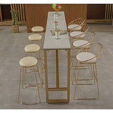 Sgabello da bar × 2, sgabello alto per uso domestico, poltrona lounge bar dell'hotel, con poggiapiedi e schienale, seduta comoda/A / 63CM