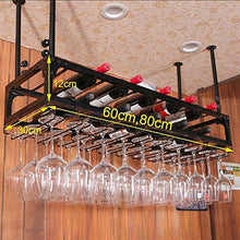 Leifeng Tower Classico Wine Rack Europeo Bar Hanging Rack, Ferro battuto Nero Altezza Regolabile Bancone Raffreddamento del Vino, può Appendere Bicchieri di Vino Multipla