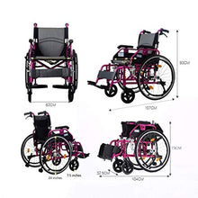 Carrozzine Semoventi, Transito Portatile da Viaggio Leggero Manuale, Lega di Alluminio Non Gonfiabile con Freno A Mano, Trolley Pieghevole Manuale Casa/Viaggio Senior/Disab A