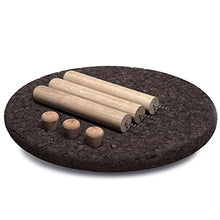 Biosughero - Tavolino Rotondo in Sughero Bruno e Legno di Rovere MOD. Rolha - Dimensioni: h.37 Ø60 cm