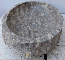 Marblechic - Lavandino in Marmo Grigio maculato Ovale cm 62x41x14 lavabo Stone bucciardato