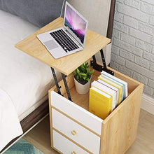 Yyqx comodino comodino con coperchio a ribalta a 2 cassetti, comodini in MDF comodino portaoggetti pieghevole semplice scrivania per computer da camera da letto e ufficio comodino