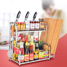 LYM &ripiano di stoccaggio Scaffale da Cucina, Scaffale di stoccaggio for Cucina a Doppio Strato con Tagliere Scaffalatura in Acciaio Inossidabile Scaffale di Finitura