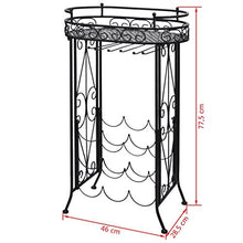 Tidyard Portabottiglie Vino da Terra per 9 Bottiglie in Metallo 46x28,5x77,5 cm,Portavino da Terra in Ferro Bttuto,Portabottiglie Vino Ferro Battuto,Portavino da Terra