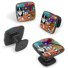 Fiore di gattino 4 PCS Pomelli per Porta, Pomolo per Mobile, Pomelli per Mobili con Viti, Maniglia per Armadietto, Pomelli per Porta, Pomelli per Cassetti per Porta, Armadio, Cassetto e Credenza