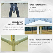 Outsunny Gazebo Impermeabile con Zanzariere da Giardino Esterno Tendone in Poliestere 3 x 3 x 2.45 m Beige