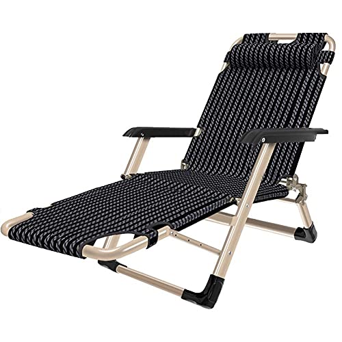 Lettino Prendisole Pieghevole In Metallo per Sedia a Sdraio da Giardino, 178 * 66 * 30 Cm, 150 Kg Max. Resistente Alla Ruggine, con Tessuto Sintetico Traspirante, Poggiapiedi Regolabile In 3 Posizioni