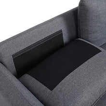 VASAGLE Divano a 2 Posti in Tessuto Simil Lino, Imbottitura Morbida per Piccolo Appartamento, Camera dei Bambini, Robusta Struttura in Legno, Montaggio Facile, 151 x 82 x 83 cm, Grigio Scuro