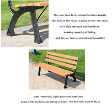 GaoF Panca con Schienale per terrazza Parco Giardino, Panca per Il Tempo Libero da Esterno 2-3 posti Seduta in Metallo ghisa, Sedia Portico in Legno plastica Resistente agli Agenti