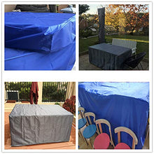 APOE Copertura per Mobili da Giardino, Copritavolo Esterno Impermeabile Rettangolare, Panno Oxford Antivento/UV per Proteggi Tavolo e Sedie da Esterni, Grigio