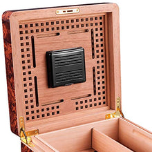 SMEJS Cigar Idratante Scatola di Cedro Legno di Grandi Dimensioni a Due Piani Cigar Humidor Cigar Cabinet