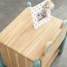 MMWYC Legno massello Comodino Camera da Letto dei Bambini del Fumetto di immagazzinaggio Governo di immagazzinaggio della Ragazza del Ragazzo, Naturale, 51 * 46 * 40 Centimetri