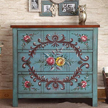 Armadietto per cassetti Armadietto per cassetti Armadietto per Soggiorno Armadietti retrò Cassettiera in Legno massello Cassettiera (Colore: Blu Dimensioni: 91,5x35,5x87,5 cm)