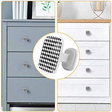 Set di 4 maniglie rotonde per armadio da cucina, credenza, cassettiera, cassettiera, con viti, per cucina, comò, armadietto, bagno, armadio, nero e bianco quadrato a scacchiera