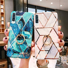 Herbests compatibile con Huawei P30 Cover Silicone Sottile Morbido TPU Protettiva Case Cover con Anello Supporto Custodia Cuciture di Placcatura Marmo Antiurto Slim Soft Case,Marmo-3