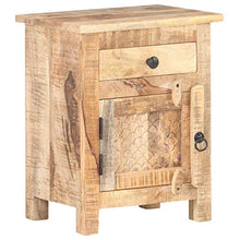 Tidyard Comodino Camera da Letto Rustico Classico in Legno di Mango Grezzo con Cassetto e Anta,Comodino Classico,Comodino Cameretta,Comodino Shabby,Comodino con Cassetto 40x30x50 cm
