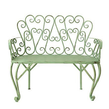 Sedia da giardino in metallo con panca da giardino, Sedia a sdraio in ghisa per patio esterno, sedile con schienale, Poltrone in stile invecchiato decorano le panchine del portico, Sedia da pranzo