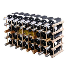 Goplus Portabottiglie Scaffale di Vino Portavino in Legno di Pino da 40 Bottiglie Legno Naturale 102,5x24x33cm