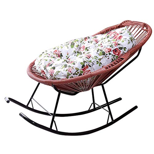 Sedia a dondolo reclinabile in rattan per bambini Lettini per bambini per adulti Lettini reclinabili con cuscini Sedia da giardino con poggiapiedi e braccioli Sedie a sdraio reclinabili per patio pisc