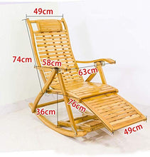 SHUAIIJUAN Sedia per il tempo libero domestico Rocking Chairs for gli adulti da giardino Sdraio Sedie reclinabili con cuscino pieghevole Prato bambù sedie a sdraio for Reclining Beach Camping Patio Se