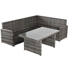 Outsunny Salotto da Giardino Set 3 Pz con 2 Divani da Esterno e 1 Tavolo da Giardino in Rattan Sintetico Grigio