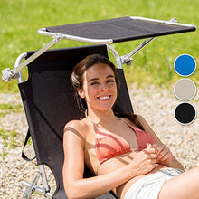 TecTake Sedia Sdraio da Esterno con Tetto Pieghevole in Alluminio - Disponibile in Diversi Colori - (Blu | No. 401429)