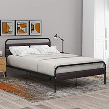 belupai Telaio letto con testiera e pedana in legno, telaio singolo in metallo con grande spazio per adulti, bambini e ragazzi, facile da montare (nero, 140 x 200 cm)