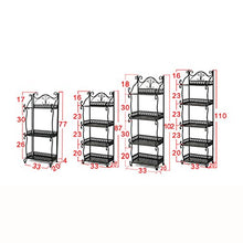 Bagno multifunzionale Cucina Ripiano in ferro battuto Scaffale Salva spazio Nero (dimensioni : 33 * 20 * 101cm)