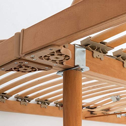 viglietti Kit di 2 Pezzi Piedi Unione Reti Faggio per Doghe in Legno, H 35 cm