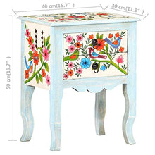vidaXL Comodino Dipinto a Mano 40x30x50 cm in Legno Massello di Mango