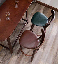 LWW Sgabelli, Gambe in legno con parte posteriore del cuoio Sgabello sedia poggiapiedi nero schienale del sedile pranzo sedie per la colazione cucina Bar Café Legno Sgabelli Sgabelli Faux,Legna,SeatH
