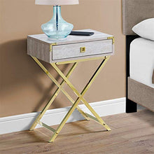 PIJN ComodinoTavolino Laterale in Stile Contemporaneo con Ampio Cassetto Portaoggetti E Gambe X-Design in Metallo per Soggiorno