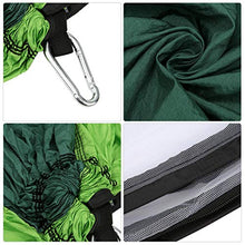 DAUERHAFT Sedia a Dondolo Portatile Amaca ylon Paracadute in Tessuto, per Viaggi in Campeggio all'aperto(Dark Green And Fruit Green)